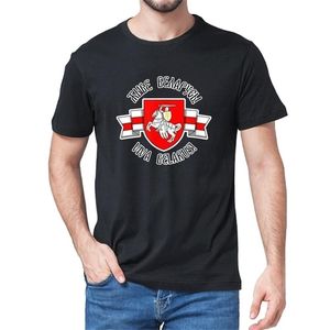 Vitryssland pogonya vit röd flagga protest symbol män kortärmad t-shirt bomull gåva kvinnor topp tee unisex t-shirt 210716