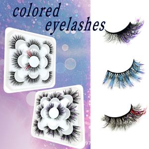 5 pairs/box Mermaid Tears Colorful Flash Pearl 3D False Eyelashes Curly Exaggerated Stage Nightclub Comfortable Fake Eyelashes