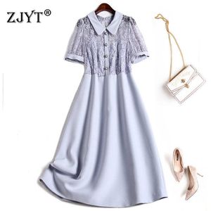 Fashion Short Sleeve Sequined Lace Patchwork Party Dreses Kvinna Sommar Kvinna Kläder Casual Svart Sexig Robe Femme 210601