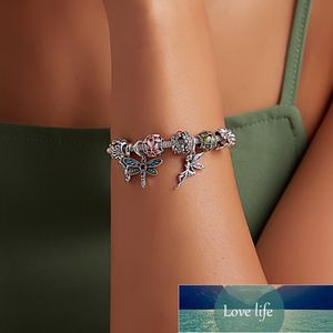 Bamoer Äkta 925 Sterling Silver Crystal Bee Crystal Charm Fit Kvinnor Charm Armband DIY Smycken Flickvän Gift SCC821 Fabrikspris Expert Design Kvalitet