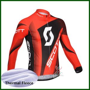 Pro Team SCOTT Radtrikot Herren Winter-Thermo-Fleece Langarm-Mountainbike-Shirt Rennrad-Oberteile Wärmer Rennbekleidung Outdoor-Sportbekleidung Y21050625