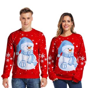Stampa maglione 3D Maglioni novità unisex Maglione natalizio brutto da donna per regalo Babbo Natale Elfo Maglione pullover maglione natalizio divertente Y1118