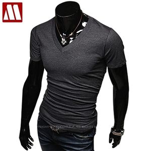 Men's Casual Shirts Style Fashion Summer Tops Mens Shir Shor Sleeve v Neck Shirs Men Finess Brand Undershir 20 Color Asia S-xxxxxl 210716