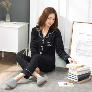 만화 잠옷 가을 긴 소매 섹시한 Nightie 딸기 파자마 세트 플러스 사이즈 란제리 여성 잠옷 homewear 잠옷 211215