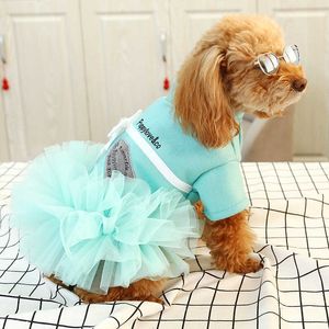 Teddy Princess Dress Cute Pomeranian Bichon Small Dog Puppy Cat Autunno Inverno Tutu di pizzo Abiti da cerimonia nuziale per feste di compleanno