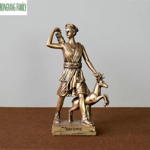 古代ギリシャ狩猟女神彫刻ヨーロッパの樹脂装飾品キャラクター像ホームオフィスデスクトップデコレーション置物工芸品