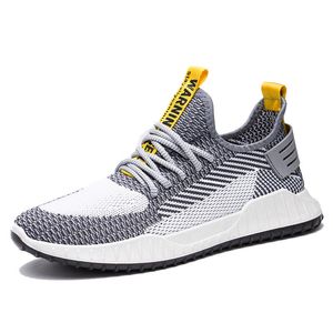 2021 scarpe per il tempo libero primaverili pigre rete traspirante nero grigio giallo versione coreana di sneakers da uomo in maglia volante sportive transfrontaliere 39-44 uno