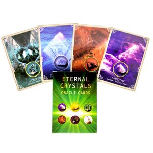 Novos Cartões de Tarot Cristais eternos Cartão Oracular e PDF Guidance Divination Deck Deck Entertainment Board Jogo 44 PCS / Caixa