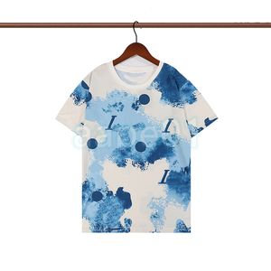 Erkek Moda Hip Hop T Shirt Erkekler Mavi Mektup Baskı Tees Adam Kadınlar Rahat Kısa Kollu Boyutu M-2XL Tops