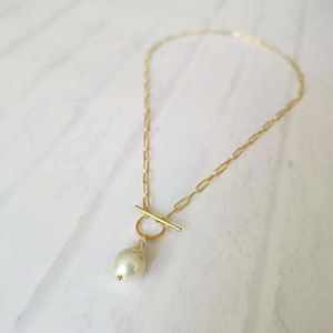 Pendant Necklaces Gold Toggle Clasp Boho Necklace Small Pearl Genuine Freshwater For Women Unique Jewelry