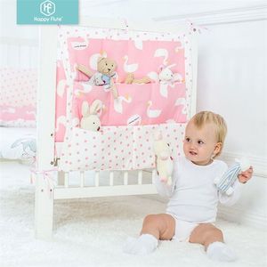 Happyflute Bettaufhängung Aufbewahrungstasche Babybett Bett Marke Baby Baumwolle Krippe Organizer 50 * 60 cm Spielzeug Windeltasche für Kinderbett Bettwäsche Set 211025