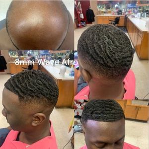 아프리카 계 미국인 남성 단위 인도 인간의 머리카락 대체 아프리카 컬 컬 라스 흑인 남자를위한 아프리카 컬 모노 레이스 toupe