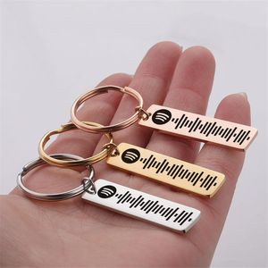 Custom Music Spotify Scan Key rings Code Keychain For Women Men Personalized Laser Engraved Song Christmas Jewelry gift