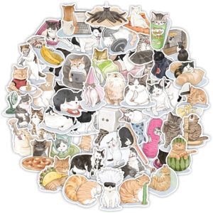 Pack of 50pcs Wholesale Cute Cat Stickers For Guitar Laptop Skateboard Motor Bottle Car Decals Kids Gifts Toys