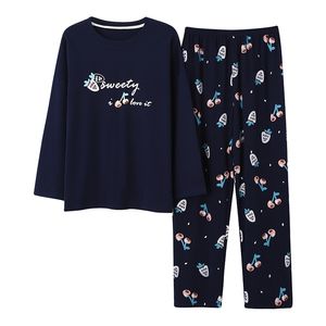 Grande taglia M-5XL Donne Pigiama Set Set morbido Nightwear Autunno Inverno Manica lunga Pigiama Pajamas Cartoon Print Sleepwear Abbigliamento femminile Pijamas Muje 211211