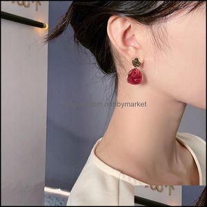 Charm Earrings Jewelry 925 Charms Sier Needle Fashion Drip Oval All-Matching Gracef Retro Stud Simple Exquisite Design Sense Women Drop Deli