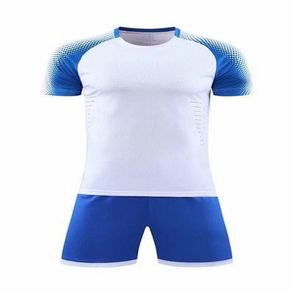 Maglie della squadra personalizzate uniformi della maglia da calcio vuota con nome del design stampato sui pantaloncini e numero 01258