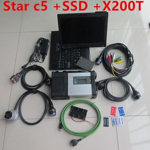 벤츠 진단 스캔 도구 SD 연결 C5와 노트북 x200t 터치 스크린 슈퍼 SSD 사용 준비