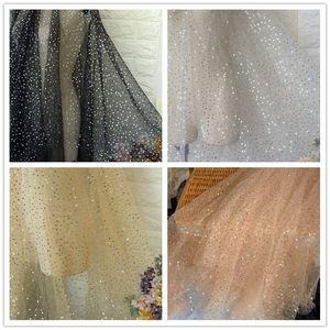 2Yards guld vit netto sequin bröllop spets broderi ing tyg bakgrundsduk tutu kjol handgjorda diy material