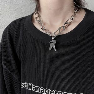 Niche Design R Letter Necklace High-End Trend Super Cool INS Style Hip-Hop Men And Women Accessories Jewelry