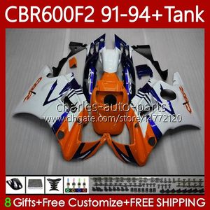 Honda + Tank 600C CBR600F2 600CC 1991-1994 Body 63NO.226 CBR 600 CBR600 F2 FS CC 600F2 91 92 93 94 오렌지 블루 CBR600FS CBR-600 1991 1992 1993 1994 Fairing