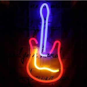 Wholesale led neon guitar resale online - Wall Lamp LED Neon Light Acrylic Guitar Shaped Mounted Lighting For Christmas Home Party Holiday Decoration Xmas Gift Atmosphere