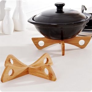 Tray Rack Detachable Wood Table Mat Kitchen Pot Heat Insulated Cooling Dish Potholders Gadget Holder 211112
