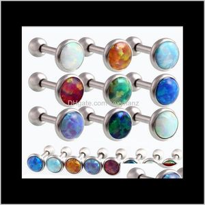 Other 10Pcslot 12X6X345Mm Opal 16 Gauge Ball Ear Cartilage Piercing Jewelry Earrings Stud Nx5C9 Sutlu