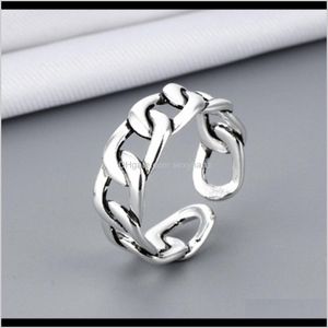 Klaster Rings Jewelry Drop Dostawa 2021 Japońska i koreańska wersja Hollow Out Tight Dzianiny Męskie Old Chain Pierścień dla kobiet Moda TZH2L