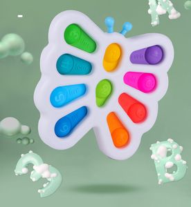 Spingere la farfalla Fidget Toys Finger Bubble Press Relief Fingertip Toy Stress Educational Kids Baby Gift