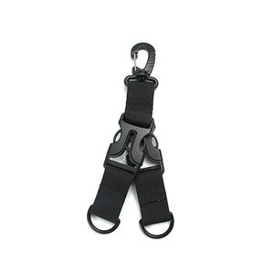 Tactical Nylon Webbing Backpack Hook Multifunctional Carabiner D-Shaped Keychain Double-split quick release hanging Buckle 555 Z2