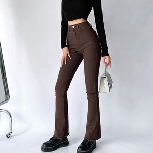 Kvinnors Jeans Womengaga 2021 High Waist Slim Lite Ragged Casual Pants Trousers Denim Fashion Korean Women Lt6i