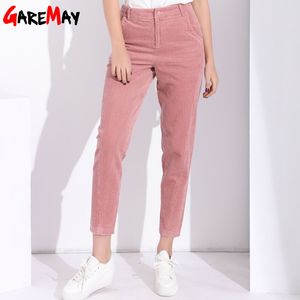 Harem Pants Women's Trousers With High Waist Female Loose Casual Corduroy Womens Large Size Women Pant 210428