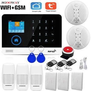 Sgooway Factory Wifi GSM GPRS Wireless Home Burglar Security Alarm System Integrated with WIFI IP Camera With Solar Siren