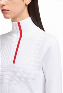女性のセーター女性トップスセーター24SSニットティージッパーネックレターストライプの首を調整するレディスリムセーター長袖のシャツ春秋スタイルサイズs-l