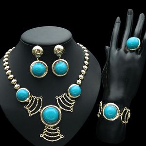 Earrings & Necklace Yulaili Factory High Quality Miniature Painting Gold Filled Bracelet Ring Copper Four Jewelry Sets