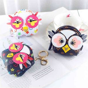 PU Leather Sowa Kształt Portmonetki Klucz Pierścionek Dla Dzieci Cute Cartoon Klucz Brelok Brelok Zipper Portfel Monety Torby Plecak Torba Na Ramię Wisiorek Charms Wouch G66BRX9