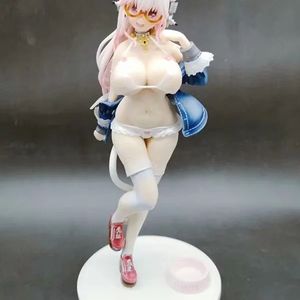 Anime seksi figür süper sonico beyaz kedi ver. PVC aksiyon figürü koleksiyon modeli oyuncak bebek 27cm döküm