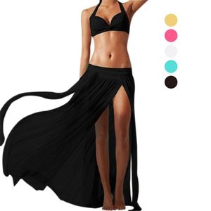 Skirts Sexy Women Beach Tulle Skirt Elastic Waist Fashion Solid Summer Bikini Cover Ups Long B99