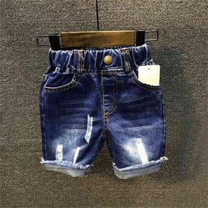 Мальчик джинсовые шорты джинсы Летние стиль трусики дыры случайные девочки дети короткие мягкие штаны 210723