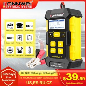 KONNWEI Strumenti diagnostici KW510 Completamente automatico 12V Tester batteria per auto Riparazione impulsi 5A Caricabatterie Wet Dry AGM Gel Strumento di riparazione auto al piombo