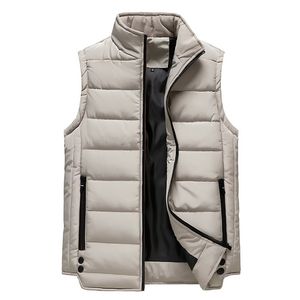 Mens inverno colete jaqueta zipper colete marca homens colete homens leve impermeável impermeável sem mangas branca pato para baixo macho macho gilet 210925