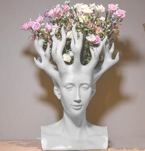 Man head ceramic vase home decor tabletop vases Movie Figure Art Designer creative