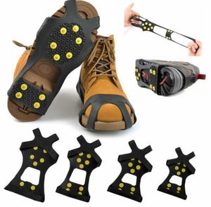 Other Household Sundries Ice Snow Grips Cleat Over Shoes 10 Steel Studs Ice-Cleats Boot Rubber Spikes Anti-slip Snows Ski Gripper Ice Climbing Footwear SN3332