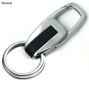 Wholesale new car best for sale - Group buy Men New Silver Color Key Chain Fashion Double Ring Separate Your Home and Office Keys Women Charm Car Key Ring Best Gift