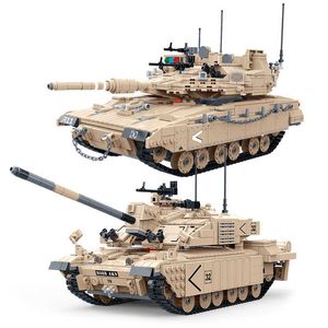 1540pcs WW2 Military Mekava Challenger Main Battle Tank Building Blocks Army Soldier City Bricks Toys Gifts For Children Kids Y0808