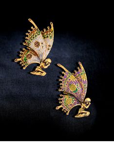 Vintage Butterfly Wings Fairy Broscher Kvalitet Emalj Kvinnor Brosch Pins 2 Färger 2021 Angel Designer Smycken Present