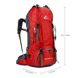 Cavaleiro grátis 60L camping caminhadas mochilas saco ao ar livre mochila mochilas de nylon esporte saco para escalar viajar com chuva capa k726