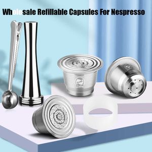 Nespresso Doldurulabilir Kapsül Kahve Filtresi Pod ile Dozaj Yüzük Sabotya Nespresso Kapsül Reutilisable 210712