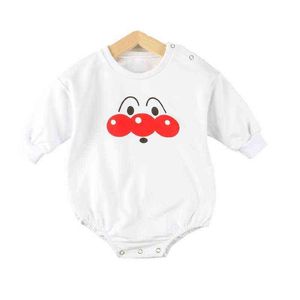 Cute Cartoon Anime Baby Rompers Novelty Cotton Baby Boys Girls Long Sleeve Triangle Rompers Socks Baby Sets New born 2020 G1221